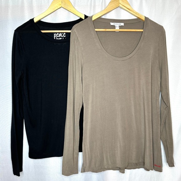 Peace Love World Tops - Peace Love World Lot of 2 Long Sleeve Tops SMALL Comfy Casual Elevated Basics